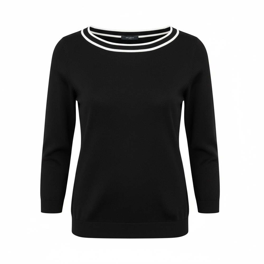 Talbots Black and White Knit Top long sleeve medium